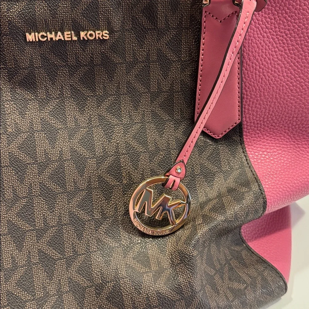 Michael Kors Pink and Brown Tote Bag - Picture 8 of 8